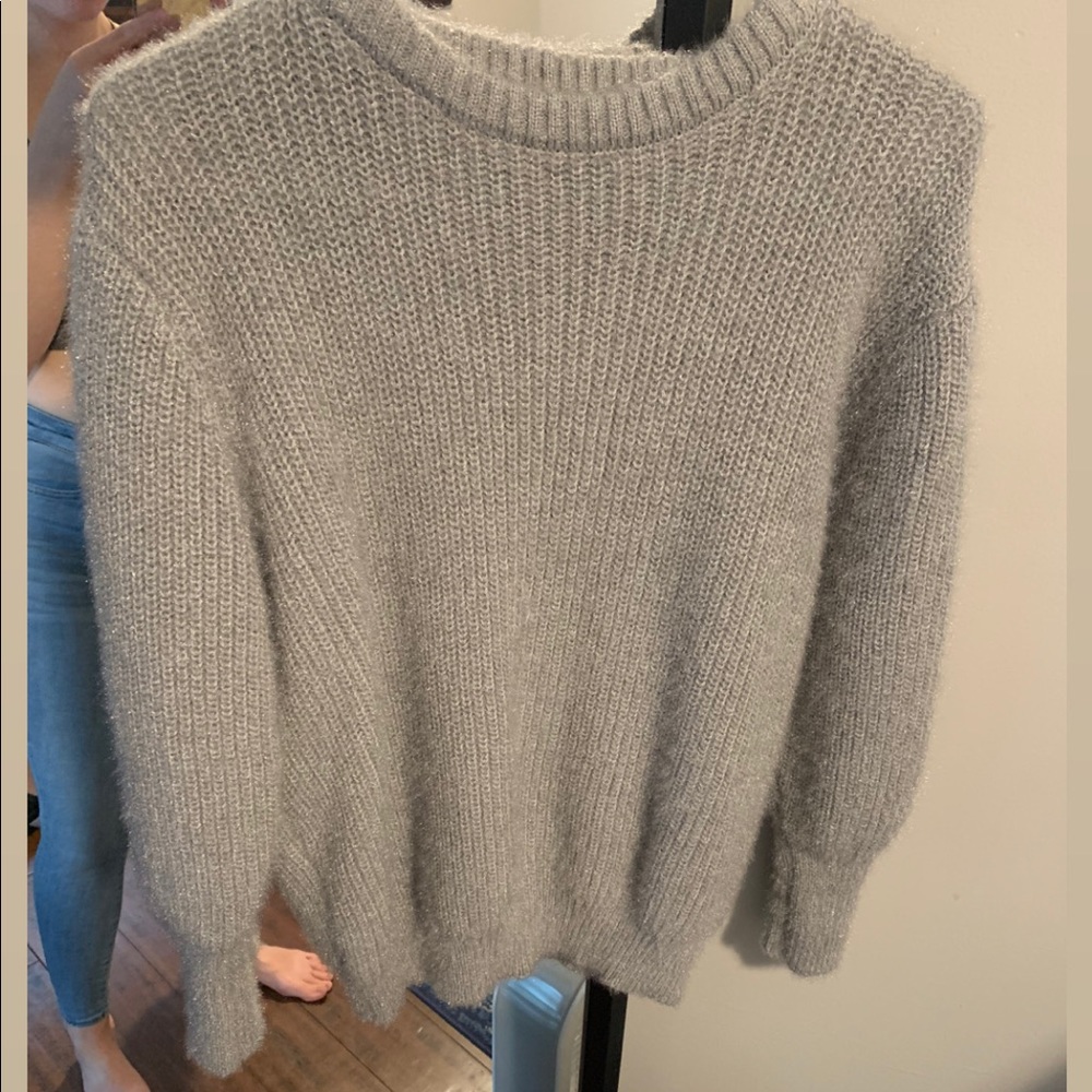 chunky grey sweater
